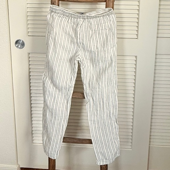 Theory Women's Striped Linen Blend Pants Size 0 Pull On Casual Trousers - Picture 3 of 4